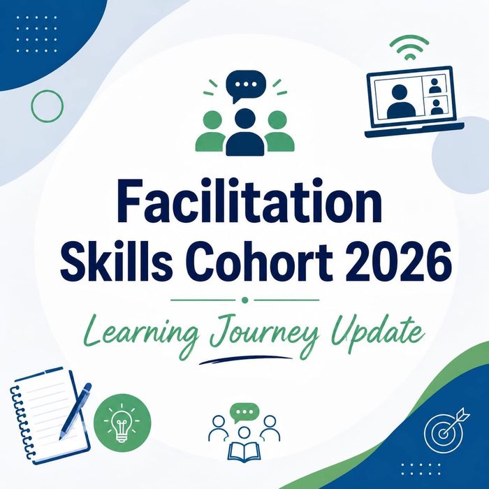 Facilitation Skills Cohort 2026 learning journey update graphic