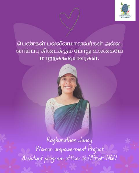 Women's Month volunteer reflection card